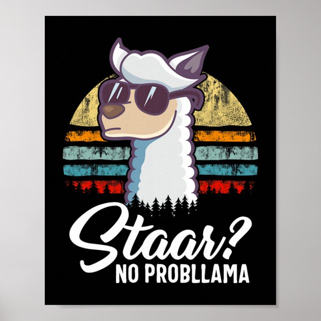 Póster Texas State Test Day Llama Alpaca Para Estudiantes (Frente)