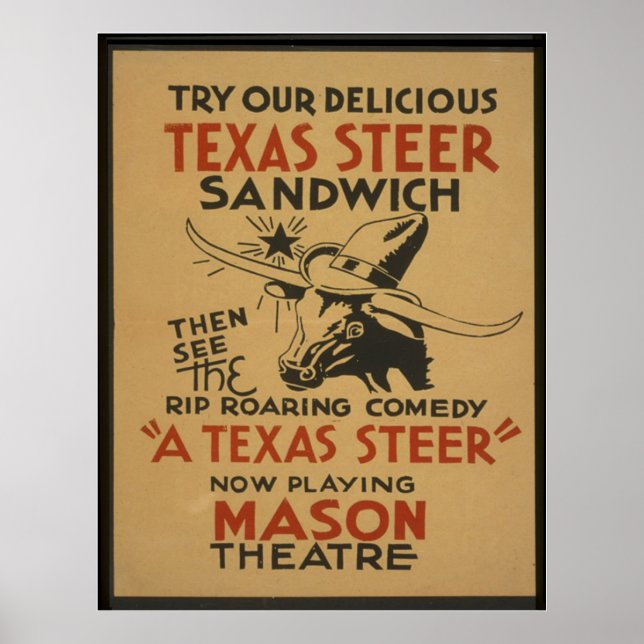 Póster Texas Steer (Frente)