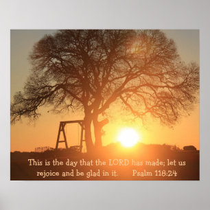 Póster Texas Sunrise con Verse from Psalm 118:24
