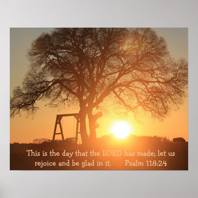 Póster Texas Sunrise con Verse from Psalm 118:24 (Frente)