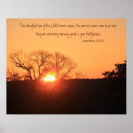 Póster Texas Sunrise, Scripture cita de lamentaciones