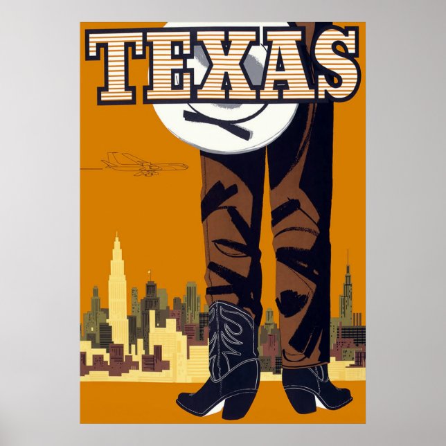 Póster Texas ~ Viajes de época (Frente)