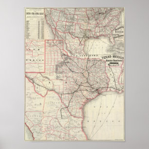 Póster Texas y México, Houston