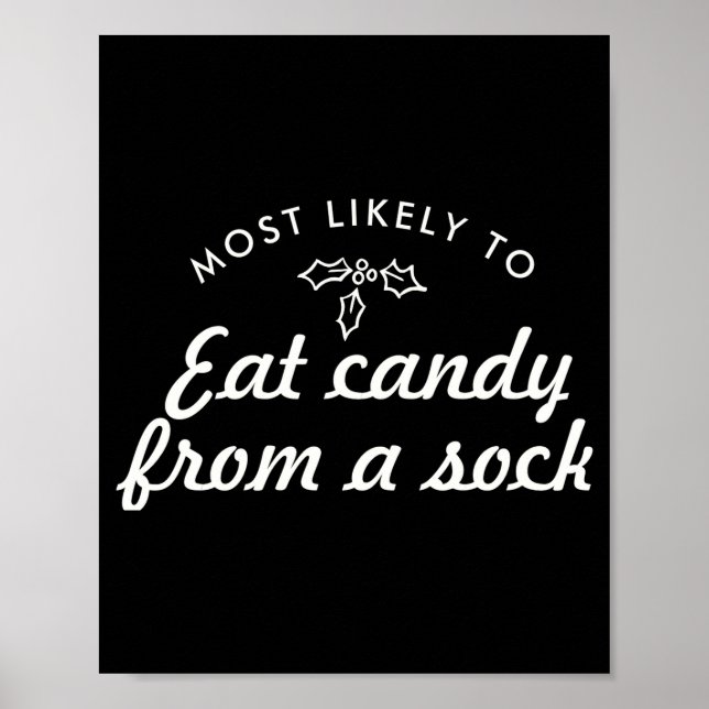 Póster Text Most Likely To Xmas Fun Mistletoe T S  (Frente)