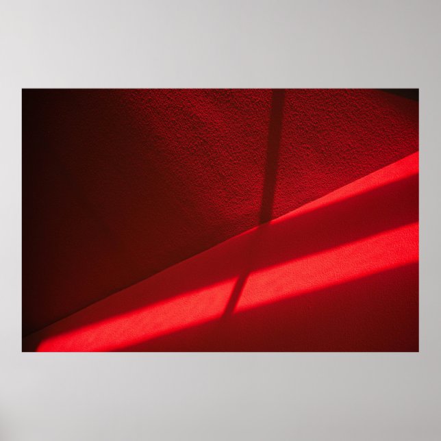 Póster Textil rojo en fotografía de primer plano (Frente)