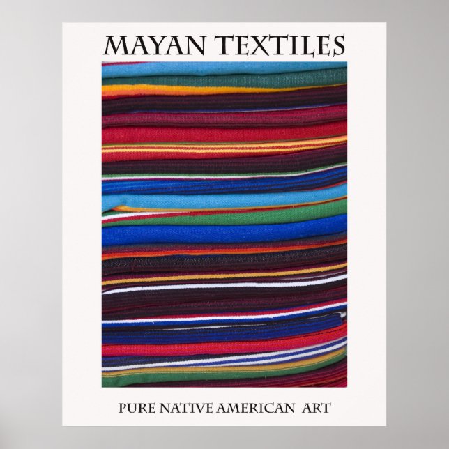 Póster Textiles Mayas Puro Nativo Estadounidense (Frente)