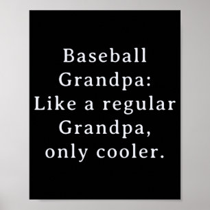 Póster Texto Adorable Divertido Abuelo Béisbol