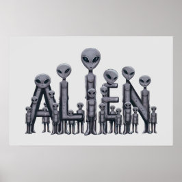 Póster Texto alienígena