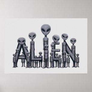 Póster Texto alienígena