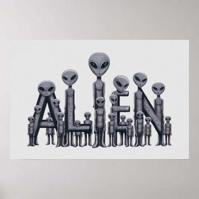 Póster Texto alienígena (Frente)