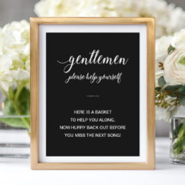 Póster Texto blanco sobre el Boda de la cesta de baño de