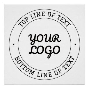Póster Texto circular personalizable y reemplazo de logot