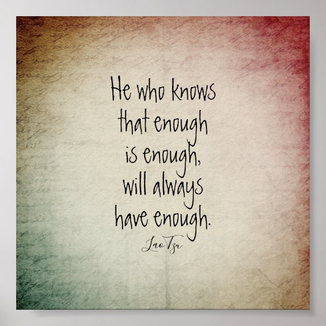 Póster Texto de cita inspiradora del poster Lao Tzu (Frente)