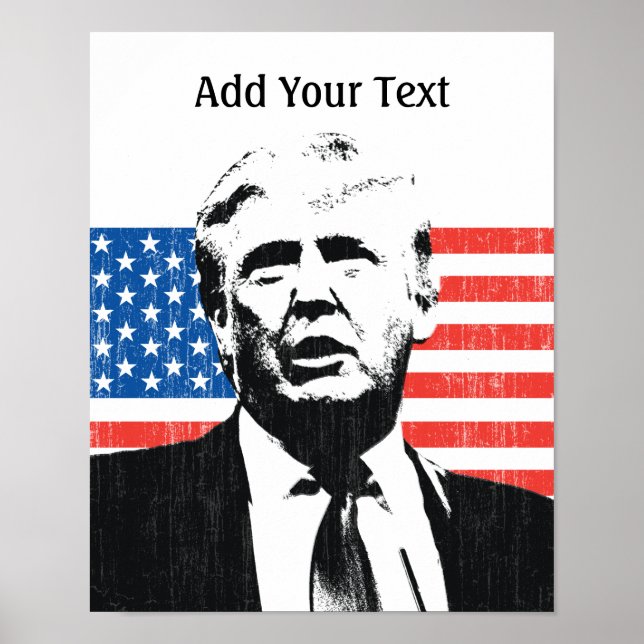 Póster Texto de Donald Trump Personalizado de la bandera  (Frente)