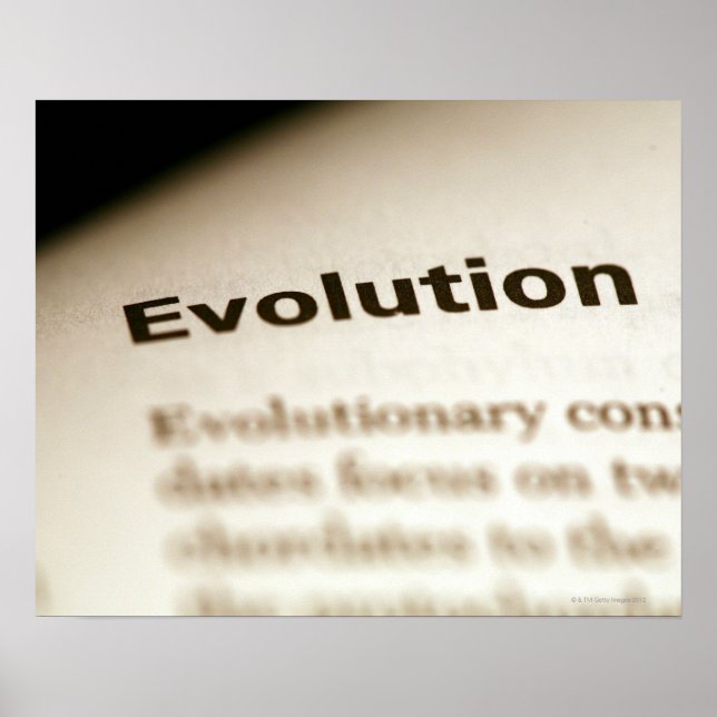Póster Texto de evolución en la página (Frente)