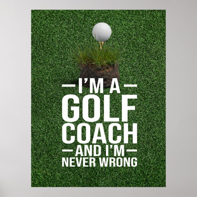 Póster Texto de golf Soy entrenador de golf  (Frente)