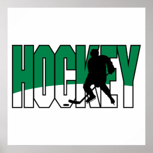 Póster texto de hockey verde