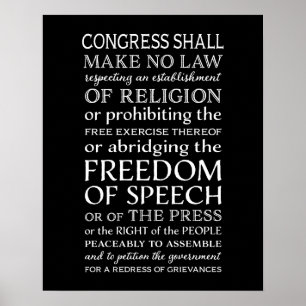 Póster Texto de la Declaración de Derechos de la libertad