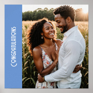 Póster Texto de la foto del personalizado del partido de 