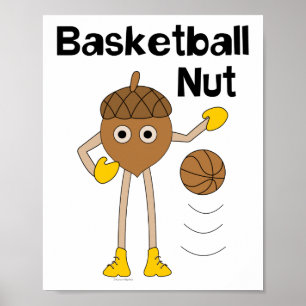 Póster Texto de la tuerca de baloncesto