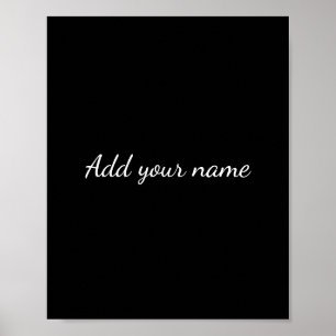 Póster Texto de nombre personalizado acuarela colorida