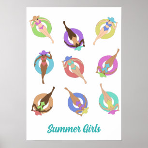 Póster Texto de personalización de Chicas de Beach Chilli