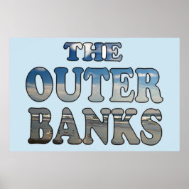 Póster Texto de playa de los Bancos Exteriores