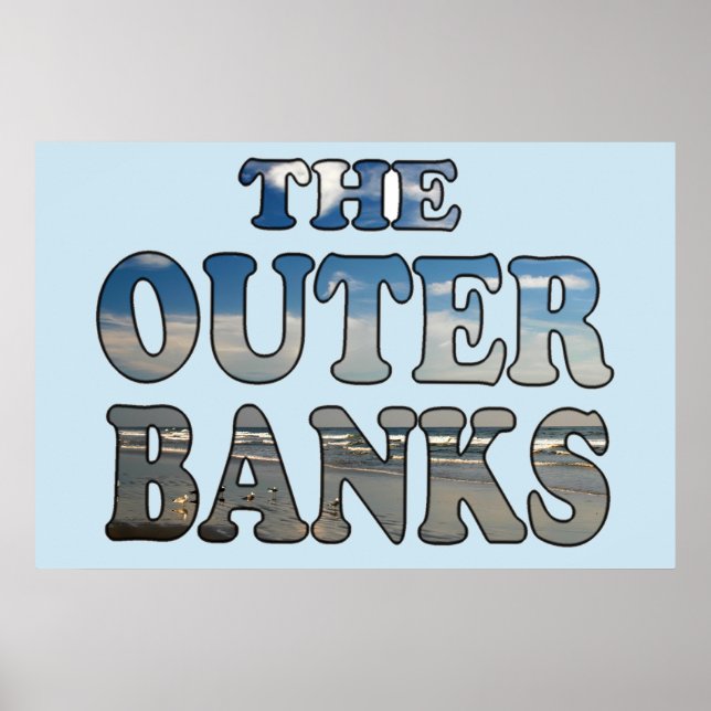 Póster Texto de playa de los Bancos Exteriores (Frente)