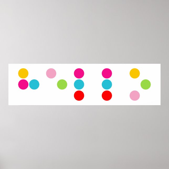 Póster Texto de saludo en letras del alfabeto del lenguaj (Frente)