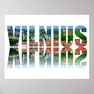 Póster texto de Vilnius con reflejo