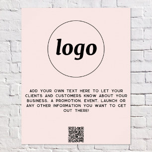 Póster Texto del logotipo Código QR Empresas promocionale