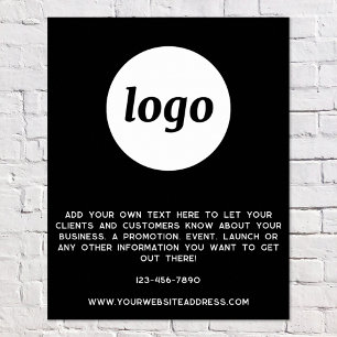 Póster Texto del logotipo Promocional Empresa Negro