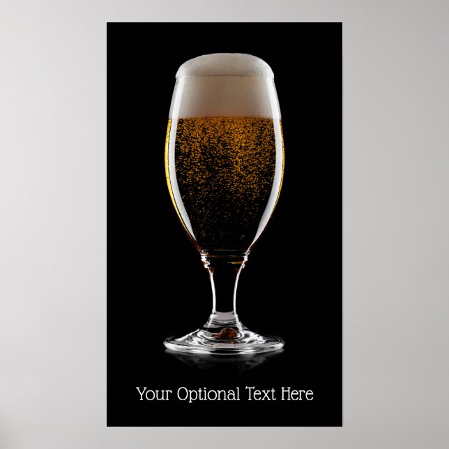Póster Texto del personalizado Vidrio del Poster de cerve (Frente)
