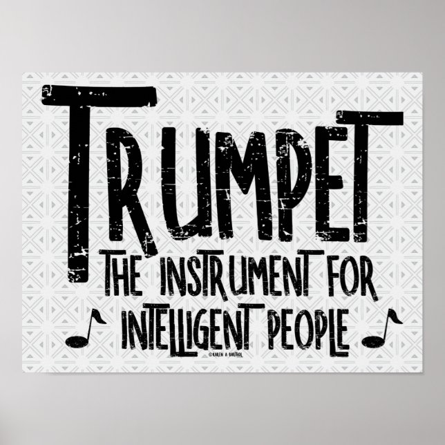 Póster Texto duro inteligente de trompeta (Frente)