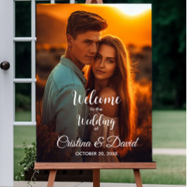 Póster Texto editable Colores Signo de bienvenida Boda mo
