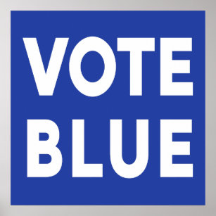 Póster Texto en negrita azul Votar Rótulo electoral