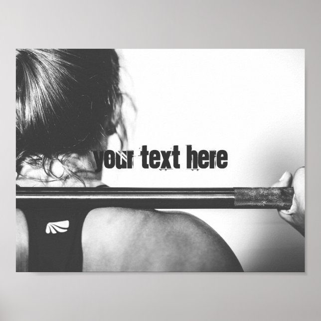 Póster Texto motivacional personalizable para gimnasio (Frente)