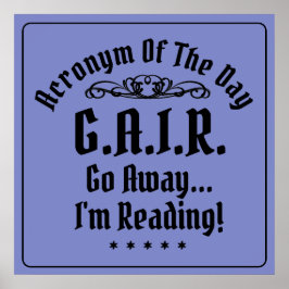 Póster Texto negro de acrónimo de lectura humorística