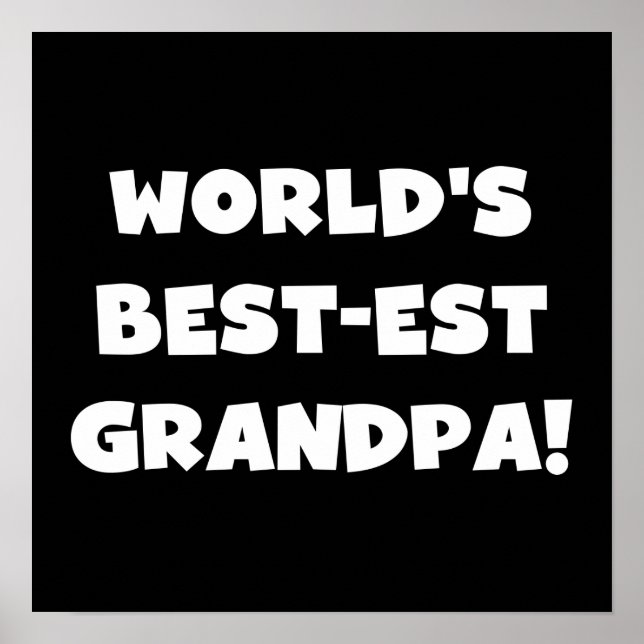 Póster Texto negro o blanco del abuelo del Mejor-est del  (Frente)