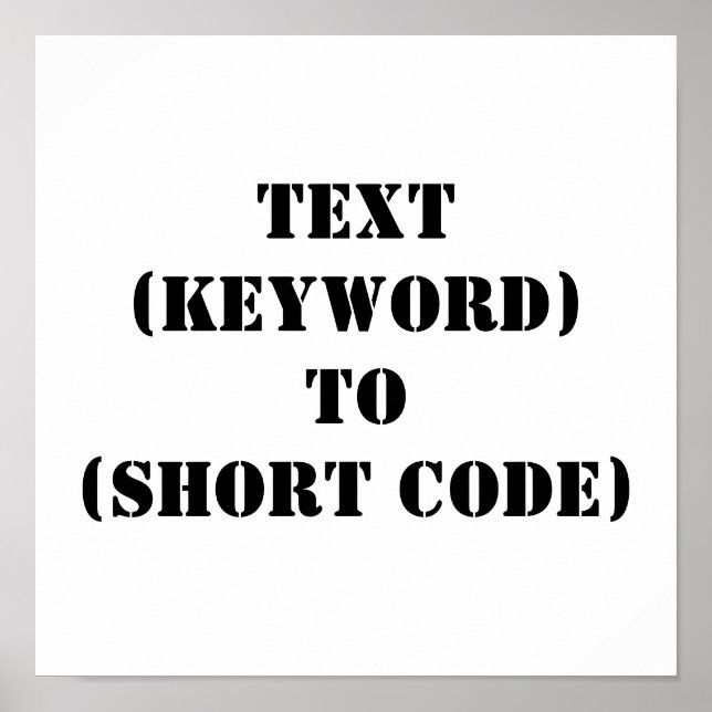 PÓSTER TEXTO (PALABRA CLAVE) A (CÓDIGO CORTO) (Frente)