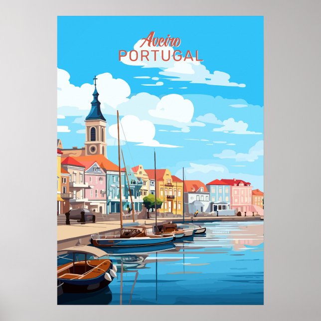 Póster Texto personalizado Aveiro Portugal (Frente)