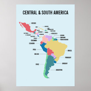 Póster Texto personalizado Centro y Sudamérica