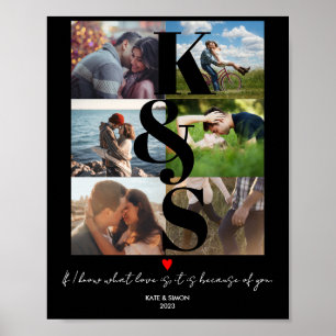 Póster Texto Personalizado de regalo de amor al Collage d