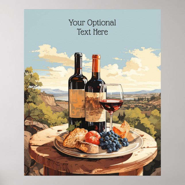 Póster Texto personalizado de Wine Lover (Frente)
