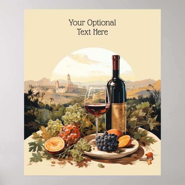 Póster Texto personalizado de Wine Lover (Frente)