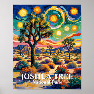 Póster Texto personalizado Joshua Tree Van Gogh Desierto