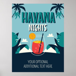 Póster Texto personalizado "Las noches de La Habana"