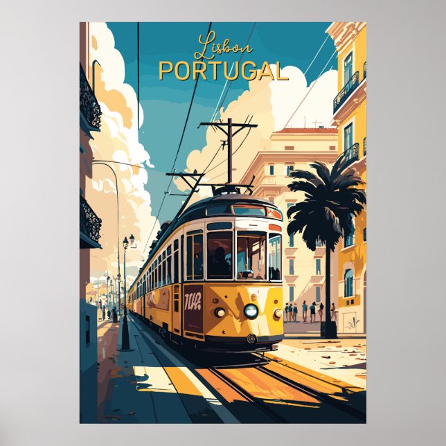 Póster Texto personalizado Lisboa Portugal (Frente)