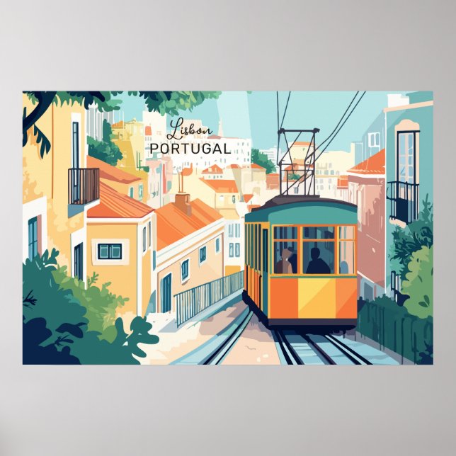 Póster Texto personalizado Lisboa Portugal (Frente)