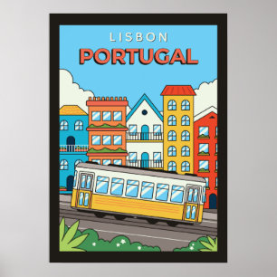 Póster Texto personalizado Lisboa Portugal